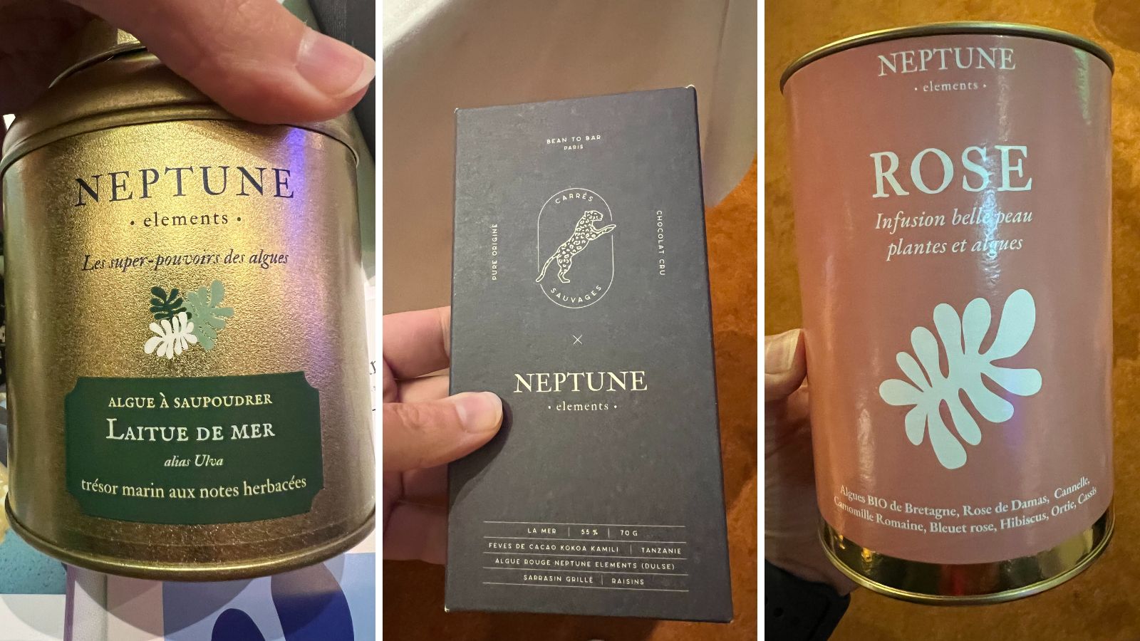 Het merk Neptune Elements liet zich voor de verpakking van hun zeewiertopping inspireren door luxe theebussen